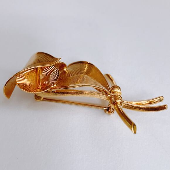 VTG Mid Century Signed Corocraft Gold Tone Owl Brooch Figural Pin 1950s Jewelry - Picture 5 of 10